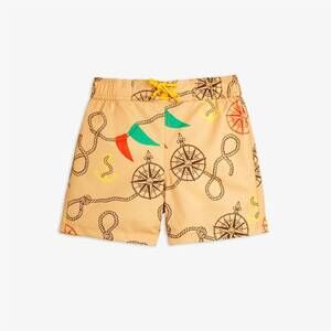 NEW MINI RODINI boy's nautical swim shorts in beige